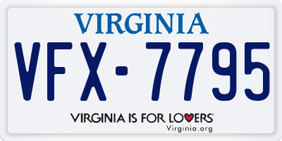 VA license plate VFX7795