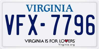 VA license plate VFX7796