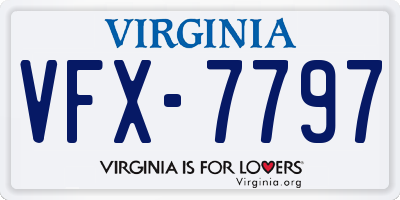 VA license plate VFX7797
