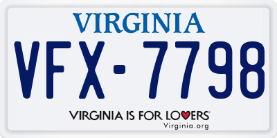 VA license plate VFX7798