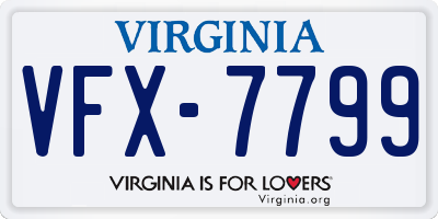 VA license plate VFX7799