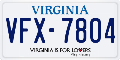 VA license plate VFX7804