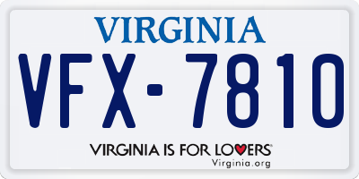 VA license plate VFX7810
