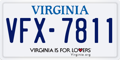VA license plate VFX7811