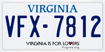 VA license plate VFX7812