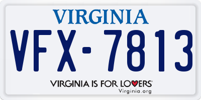VA license plate VFX7813