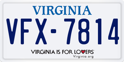 VA license plate VFX7814