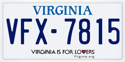 VA license plate VFX7815
