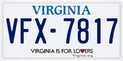 VA license plate VFX7817