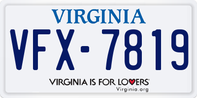 VA license plate VFX7819
