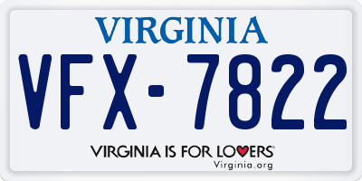 VA license plate VFX7822