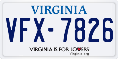 VA license plate VFX7826