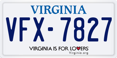 VA license plate VFX7827