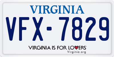 VA license plate VFX7829