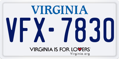 VA license plate VFX7830