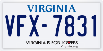 VA license plate VFX7831