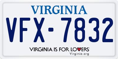 VA license plate VFX7832