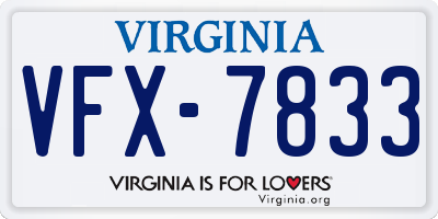 VA license plate VFX7833