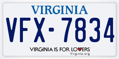 VA license plate VFX7834