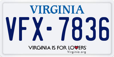 VA license plate VFX7836