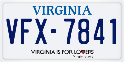VA license plate VFX7841