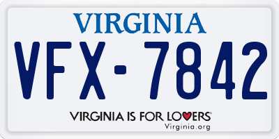 VA license plate VFX7842