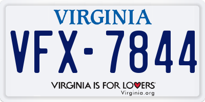 VA license plate VFX7844