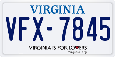 VA license plate VFX7845