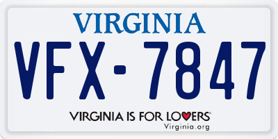 VA license plate VFX7847