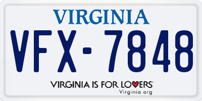 VA license plate VFX7848
