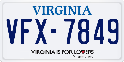 VA license plate VFX7849