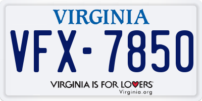 VA license plate VFX7850