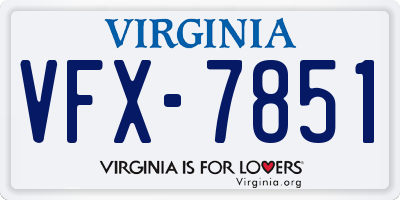 VA license plate VFX7851