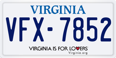 VA license plate VFX7852