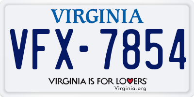 VA license plate VFX7854
