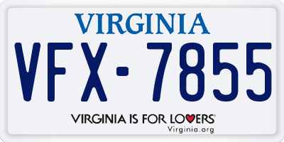 VA license plate VFX7855