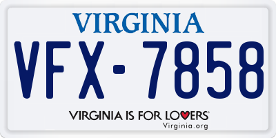 VA license plate VFX7858