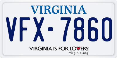 VA license plate VFX7860