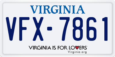 VA license plate VFX7861