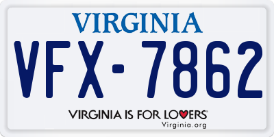 VA license plate VFX7862