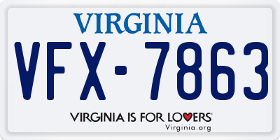 VA license plate VFX7863