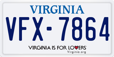 VA license plate VFX7864