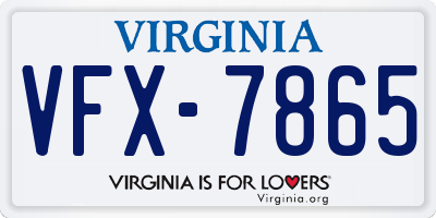 VA license plate VFX7865