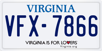 VA license plate VFX7866