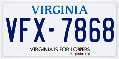 VA license plate VFX7868