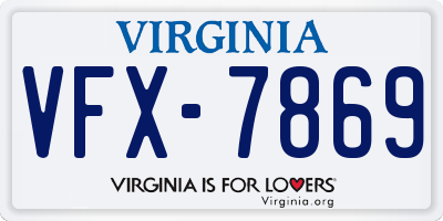 VA license plate VFX7869