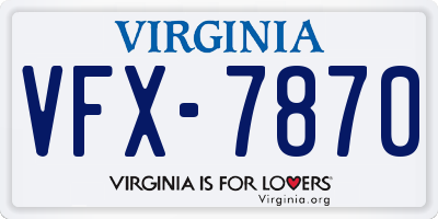 VA license plate VFX7870