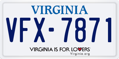 VA license plate VFX7871