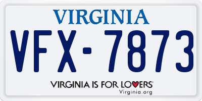 VA license plate VFX7873