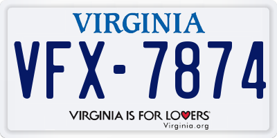 VA license plate VFX7874